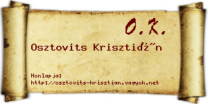 Osztovits Krisztián névjegykártya