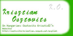 krisztian osztovits business card